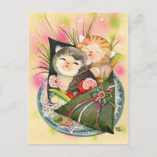Jul Kitten Handroll sushi Helg Vykort