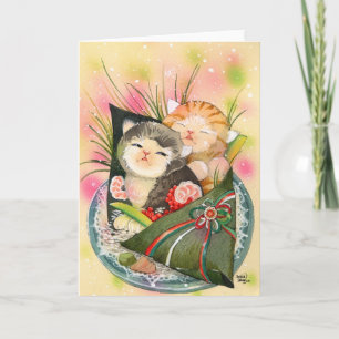 Jul Kitten Handroll sushi Helgkort