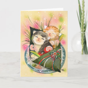 Jul Kitten Handroll sushi Helgkort