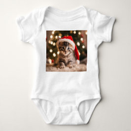 Jul Kitten i Tabby, Santa Kattunge T Shirt