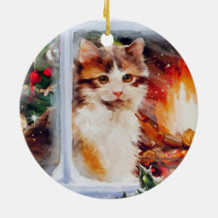 Jul Kitten Julgransprydnad Keramik