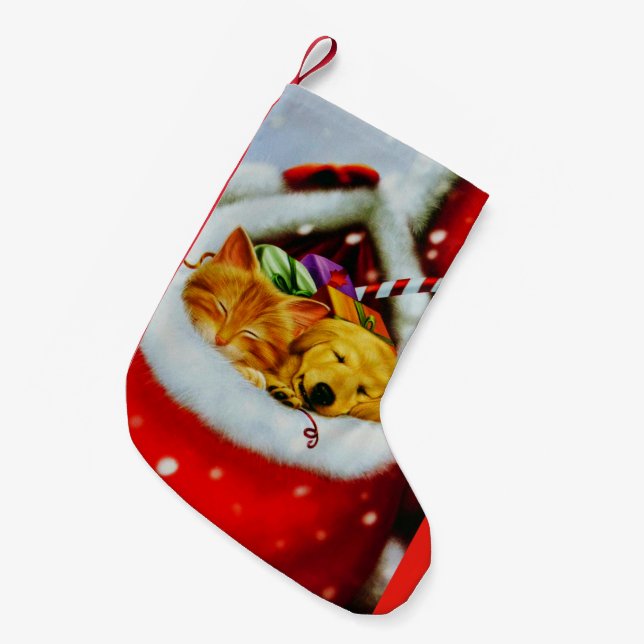 Jul Kitten & Puppy Stocking Liten Julstrumpa (Framsidan (Hängande))