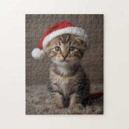 Jul Kitten Puzzle Cute Funny Helgdag Jigszawa Pussel