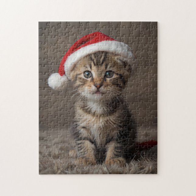Jul Kitten Puzzle Cute Funny Helgdag Jigszawa Pussel (Vertikal)