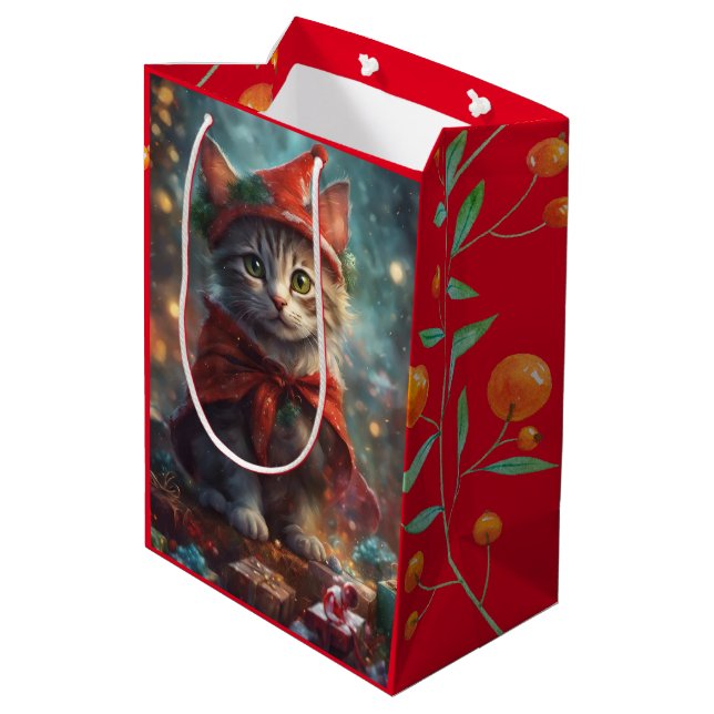 Jul Kitten Red Small Gift Bag (Baksidan Vinklad)