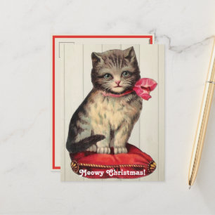 Jul Kitten Sitta, som bar ett rött strö Helg Vykort