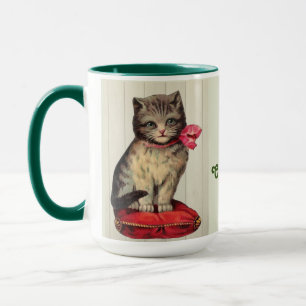 Jul Kitten Sitta, som bar ett rött strö Mugg