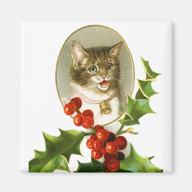 Jul Kitten Vintage Magnet (Framsidan)