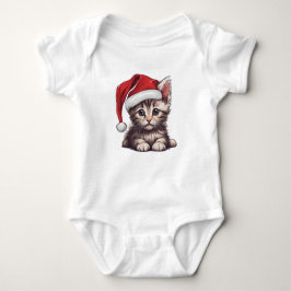 Jul Kitten w Santa Hat, Kattunge T Shirt