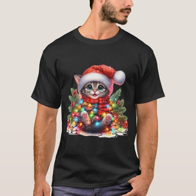 Jul Kitten Watercolor T Shirt (Framsida)