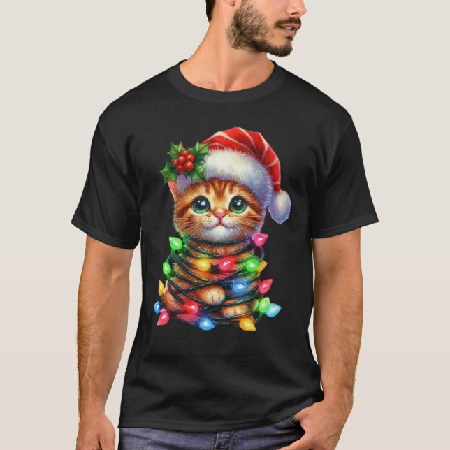 Jul Kitten Watercolor T Shirt (Framsida)