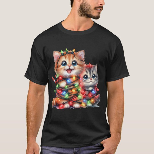 Jul Kitten Watercolor T Shirt (Framsida)