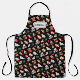 jul Kittens Winter Cats Helgdag Apron
