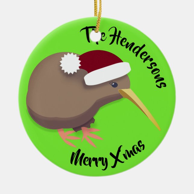 Jul Kiwi Bird Julgransprydnad Keramik (Framsidan)
