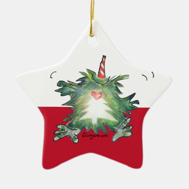 Jul Kiwi Tecknad Star Ornament (Framsidan)