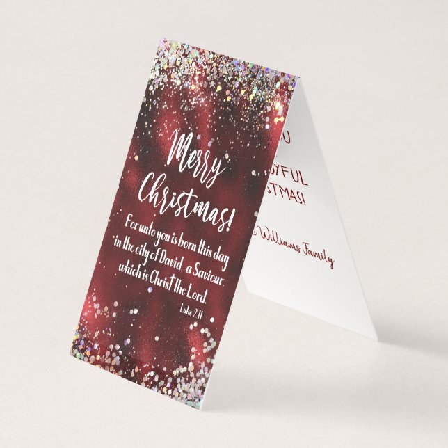 Jul KJV Scripture Glatt Jul Christian Kort (Framsida)