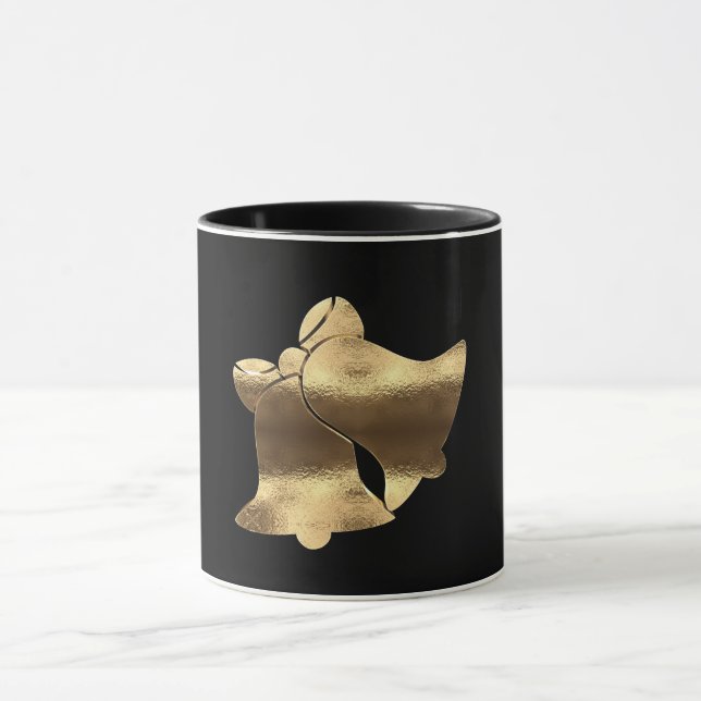 Jul Klockor Black och Guld Festive Elegant Mugg (Center)