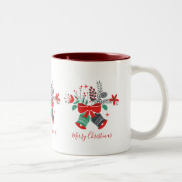Jul Klockor Bouquet God jul Typografi Två-Tonad Mugg