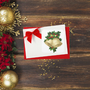 Jul Klockor Fyrkantigt Klistermärke