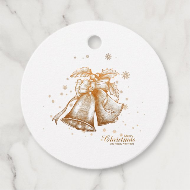 Jul Klockor-God jul-Gott nytt år Gåvor Etiketter (Framsida)