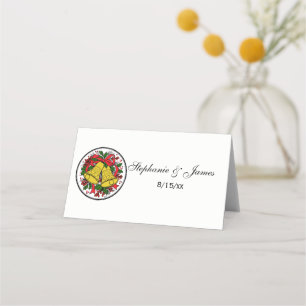 Jul Klockor Holly Red Ribbon Placeringskort