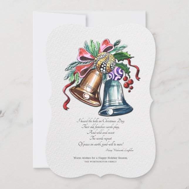 Jul-Klockor-Julhälsningar kort (Framsida)