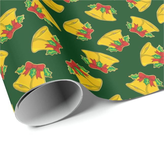Jul Klockor Mönster Presentpapper (Rullad Hörn)