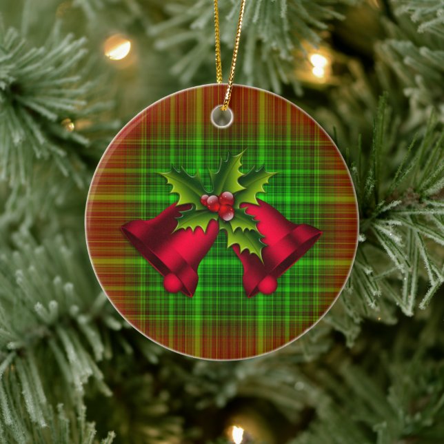 Jul Klockor och Holly Julgransprydnad Keramik (Träd)