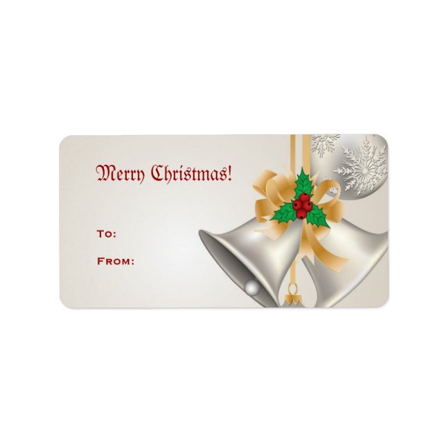 Jul-Klockor och prydnadsföremål på ivorianetikett Adressetikett (Framsidan)