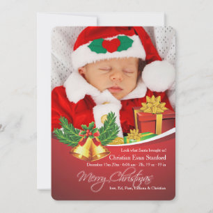 Jul Klockor Photo Birth Notice Julkort