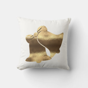 Jul Klockor White och Guld Festive Elegant Kudde