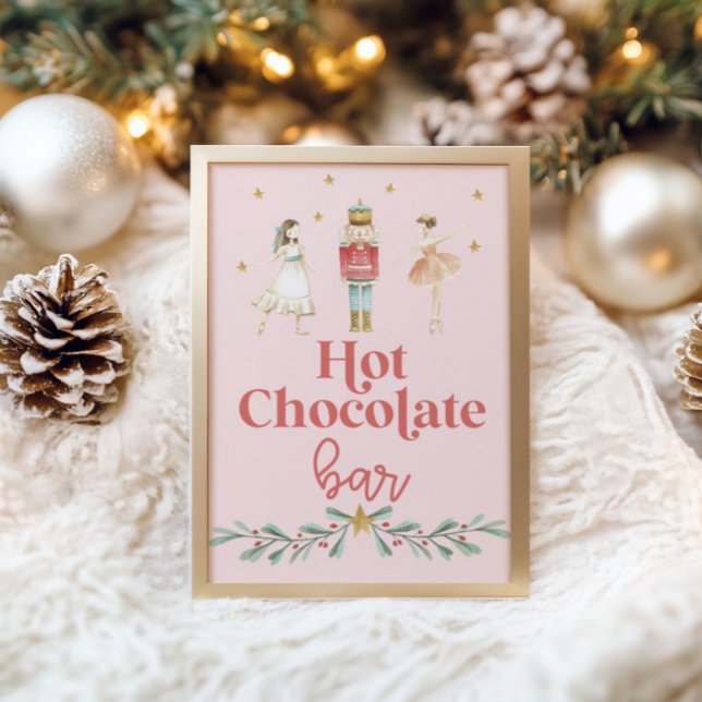 Jul Knäckande Varm Choklad Bar Rosa Affisch (Skapare uppladdad)