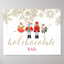 Jul Knäckande Varm Kakao Bar Guld Affisch