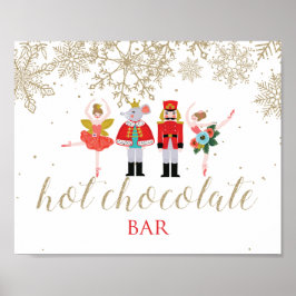 Jul Knäckande Varm Kakao Bar Guld Affisch