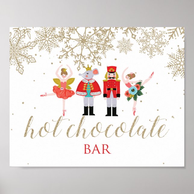 Jul Knäckande Varm Kakao Bar Guld Affisch (Framsidan)