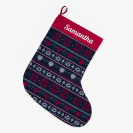 Jul Knsigned look Stocking Stor Julstrumpa