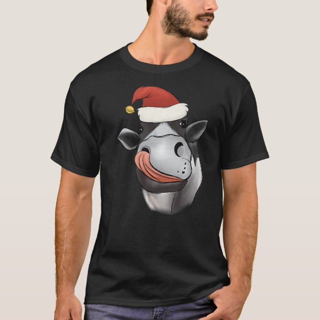 Jul Ko Pyjamas  Santa Hatt Jul T Shirt (Framsida)