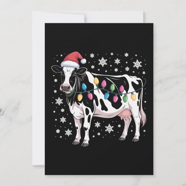 Jul Ko Xmas Ljus Tomte Hatt Gård Högtid Julkort (Framsida)