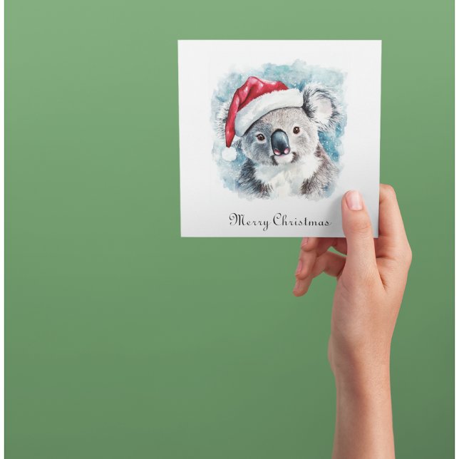 Jul Koala, anpassadet Square Sticker Inbjudningar (Skapare uppladdad)