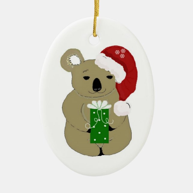 Jul Koala Björn Julgransprydnad Keramik (Framsidan)