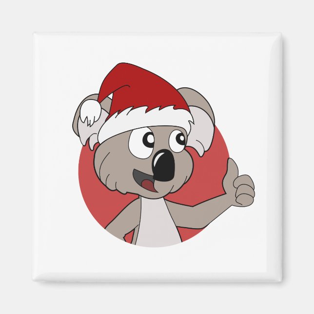 Jul Koala björn tecknad Magnet (Framsidan)