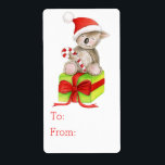 Jul Koala-konstpresentens märkre (till och från) Fraktsedel<br><div class="desc">Cute Koala bär en julhatt sitta på en gåva och har en julklapp på candy cane. Anpassade med ert eget namn. Ursprunglig koala är försedd med illustration som Sarah Trett målat i vattenfärger.</div>