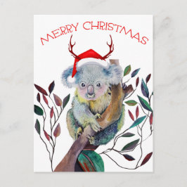 Jul Koala med Santa Hat Vykort