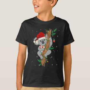 Jul Koala Santa Sleigh Teacher T Shirt