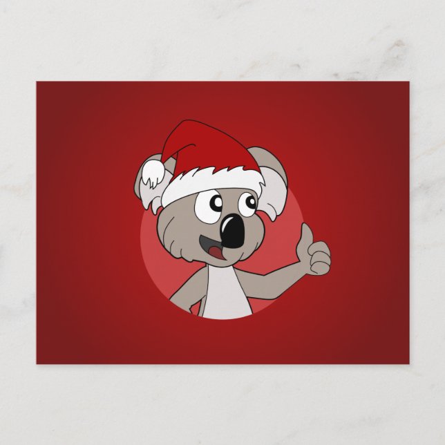 Jul koala tecknad film helg vykort (Framsida)
