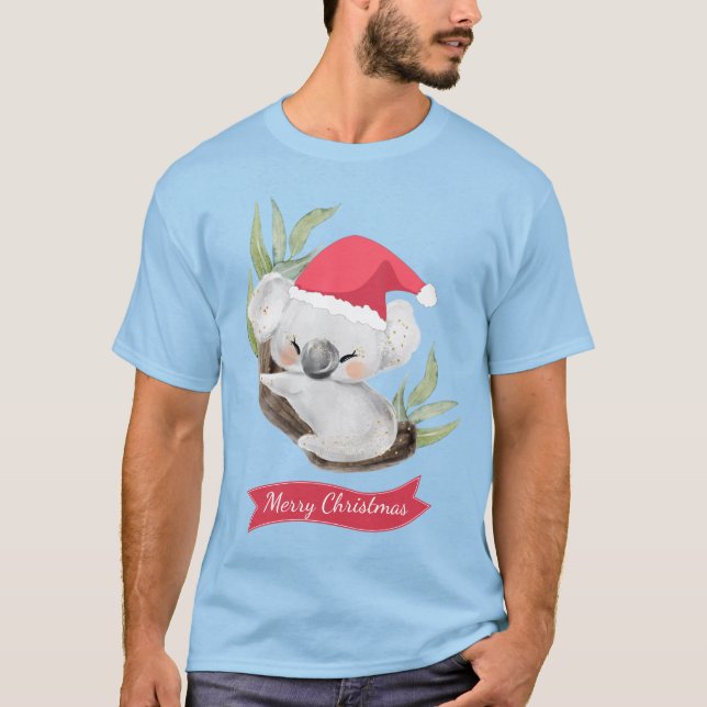 jul Koala Watercolor T Shirt (Framsida)