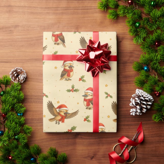 Jul Kookaburra Vattenfärgning Pappra Presentpapper (Julgåva)