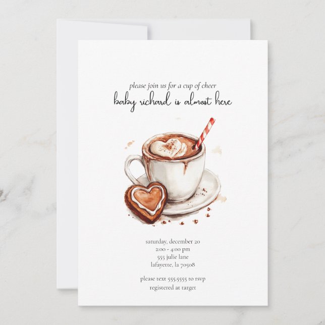 Jul Kopp i Cheer Baby Shower-inbjudan Inbjudningar (Framsida)