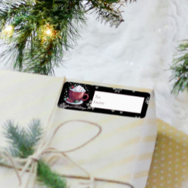 Jul Kopp i Hett Chocolate | Black Gift Returadress Etikett