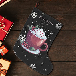 Jul Kopp i Hett Chocolate-Personligen Stor Julstrumpa